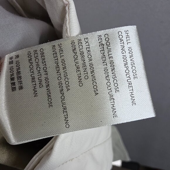 Free People Pants Womens 10 Ivory Cecily Pleated Vegan Faux Leather Barrel NWT - Picture 8 of 10